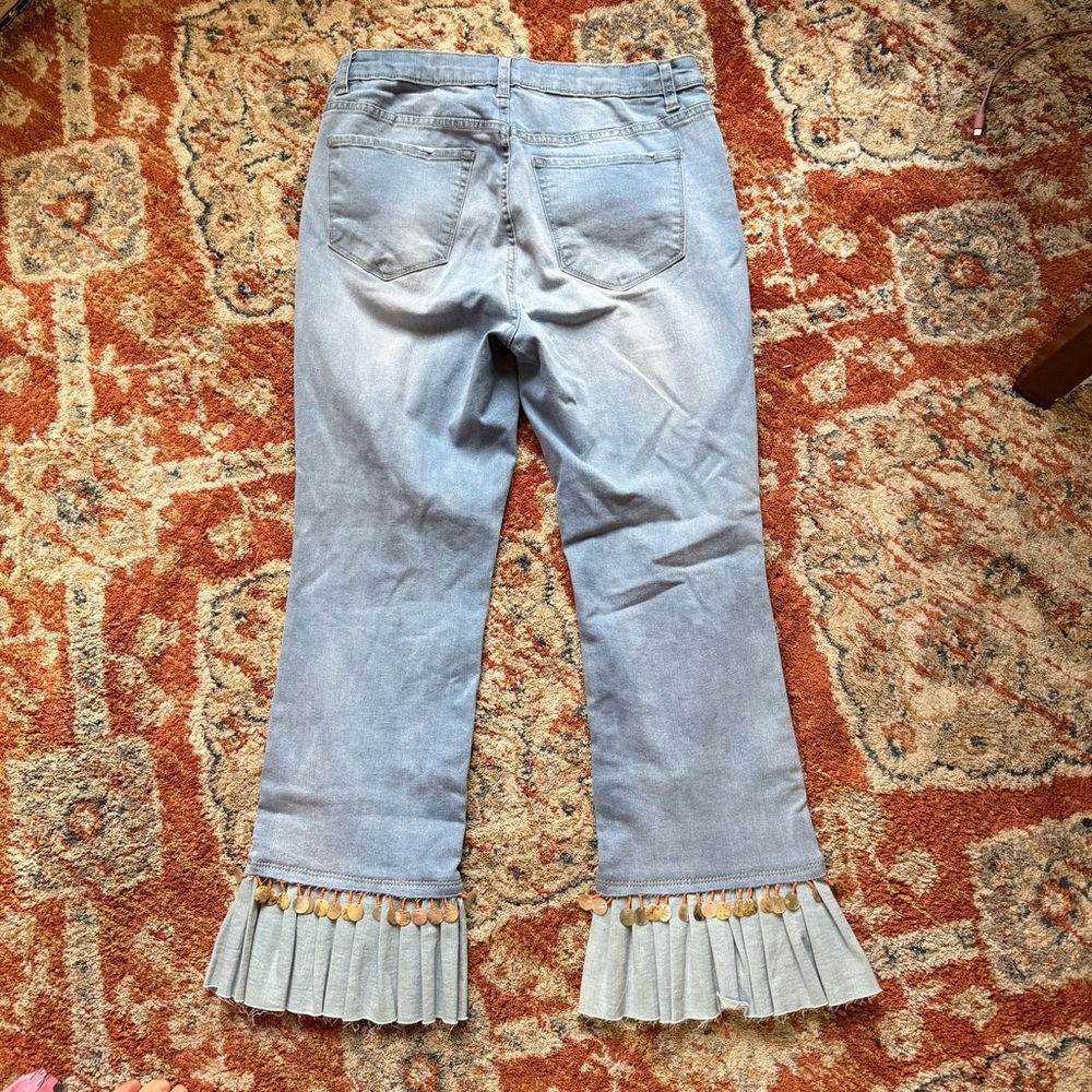 For the Republic Blue Flare Wide Leg Jeans - Picture 4 of 4
